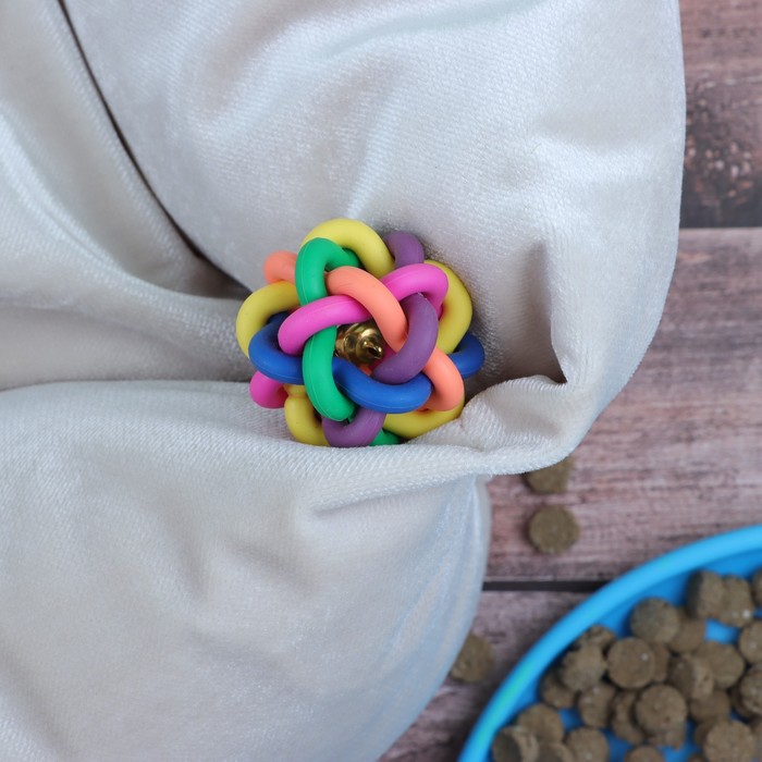 Игрушка резиновая «Молекула» с бубенчиком, 4 см, микс цветов