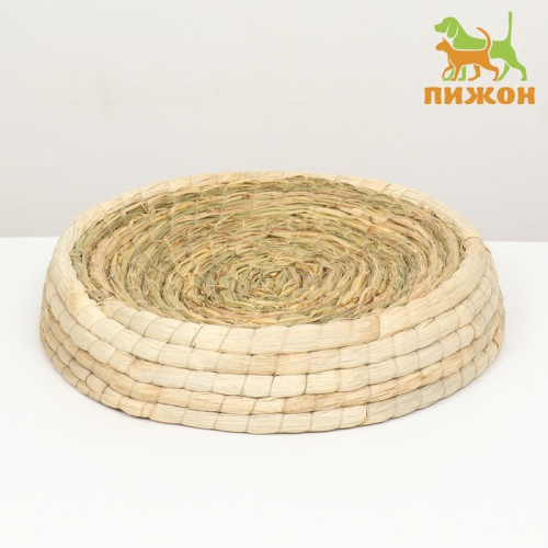 Экологичный лежак для животных (хлопок+рогоз),  40 см, белая