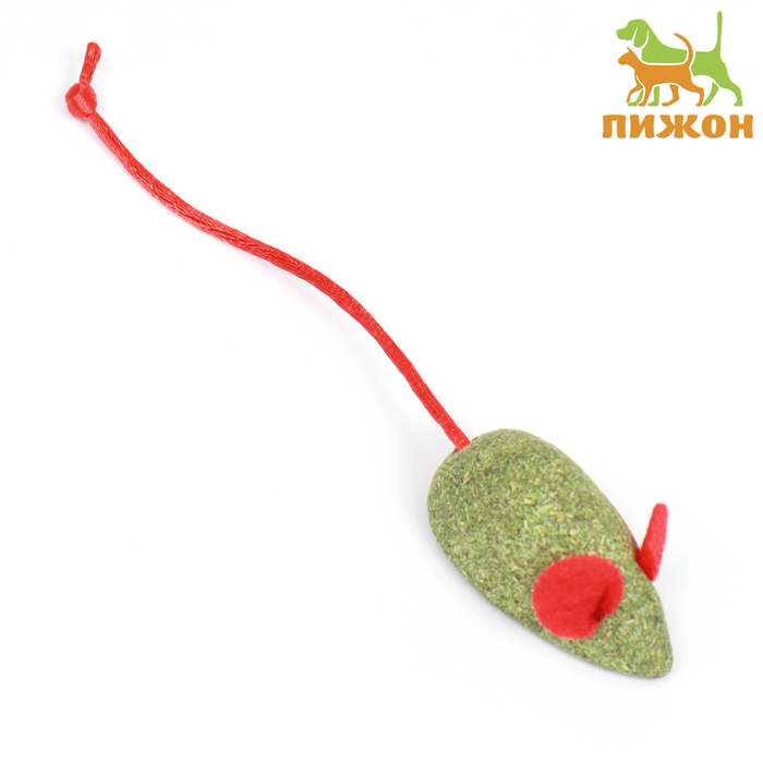 Мышь для кошек из прессованной кошачьей мяты с хвостом из веревки, 4,7 см