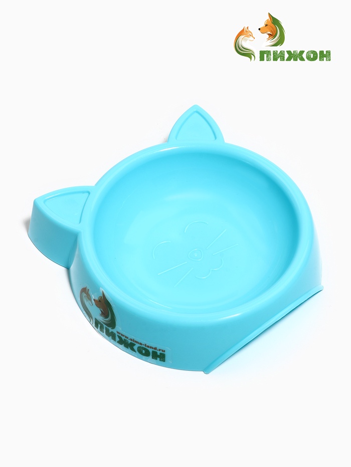 Миска «Кошачьи ушки» 200 мл, 15×3.7 см, голубая