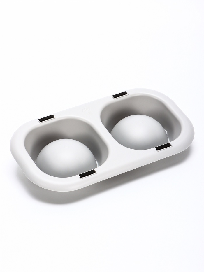 Миска для животных Дубль Мини 0,2 л , Soft-touch, смоки