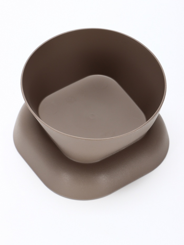 Миска для животных КУБ 0,2л,Soft-touch, французcкий серый