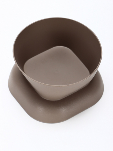 Миска для животных КУБ  0,2л,Soft-touch, французcкий серый