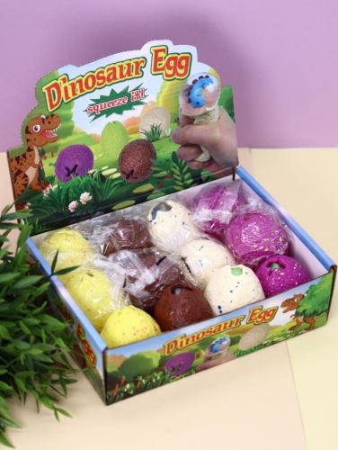 Мялка - антистресс «Dinosaur egg», шоу-бокс 12 шт.