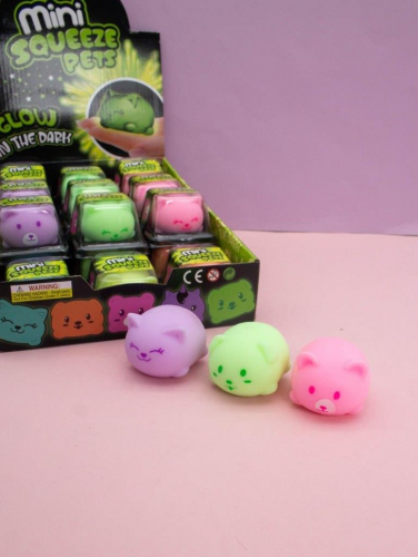 Мялка - антистресс «Mini squeeze pets», mix, шоубокс 24 шт.