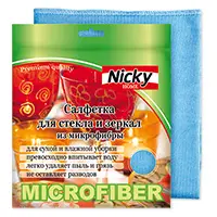 Антелла /71339/ Салфетка из микрофибры для стекла и зеркал Nicky Home (30*30см).40