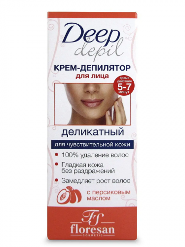 Ф-502/ DEPILINIA Крем деликатный для лица 5-7 мин (50мл).10