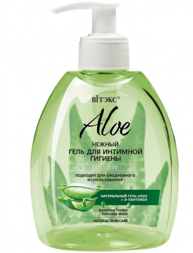 Витэкс Aloe + D-Пантенол Нежный гель для интимной гигиены Sensitive (дозатор-300мл).12