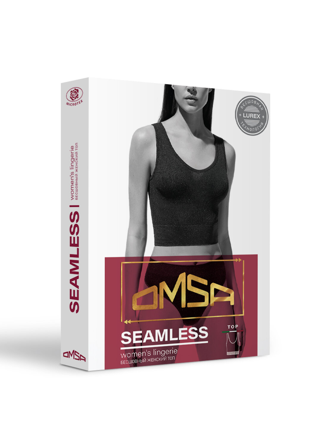 ст. цена400руб.! Omsa Топ БOmD_S Lurex Wafle 1242-03SS Майка