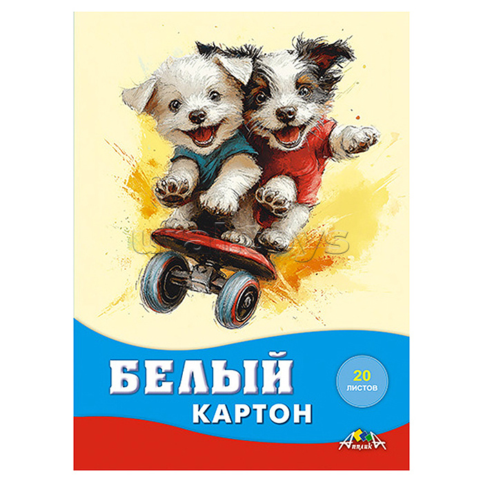 Картон белый А4, 20л. папка