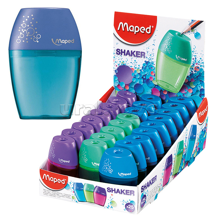 Точилка MAPED с контейнером повышенной вместимости, ассорти, дисплей