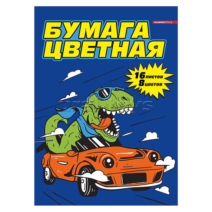 Бумага цветная 8цв 16л А4