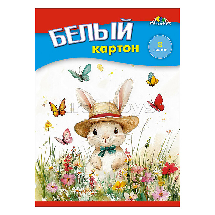 Картон белый А5, 8л. папка