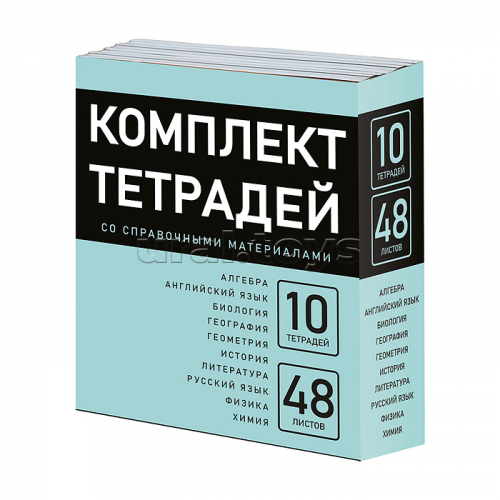 Набор предметных тетрадей  48л А5 Однотонные  (10 предметов.)