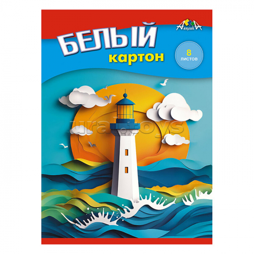 Картон белый А5, 8л. папка 