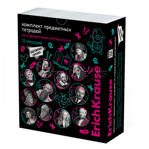 Комплект тетрадей 48 л.кл./лин., Persons, в пластиковой обложке, со спр. мат. (обечайка 12 шт.)