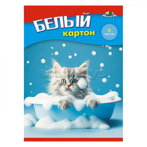 Картон белый А5, 8л. папка 