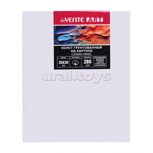 Холст на картоне 25x30 см грунтованный 