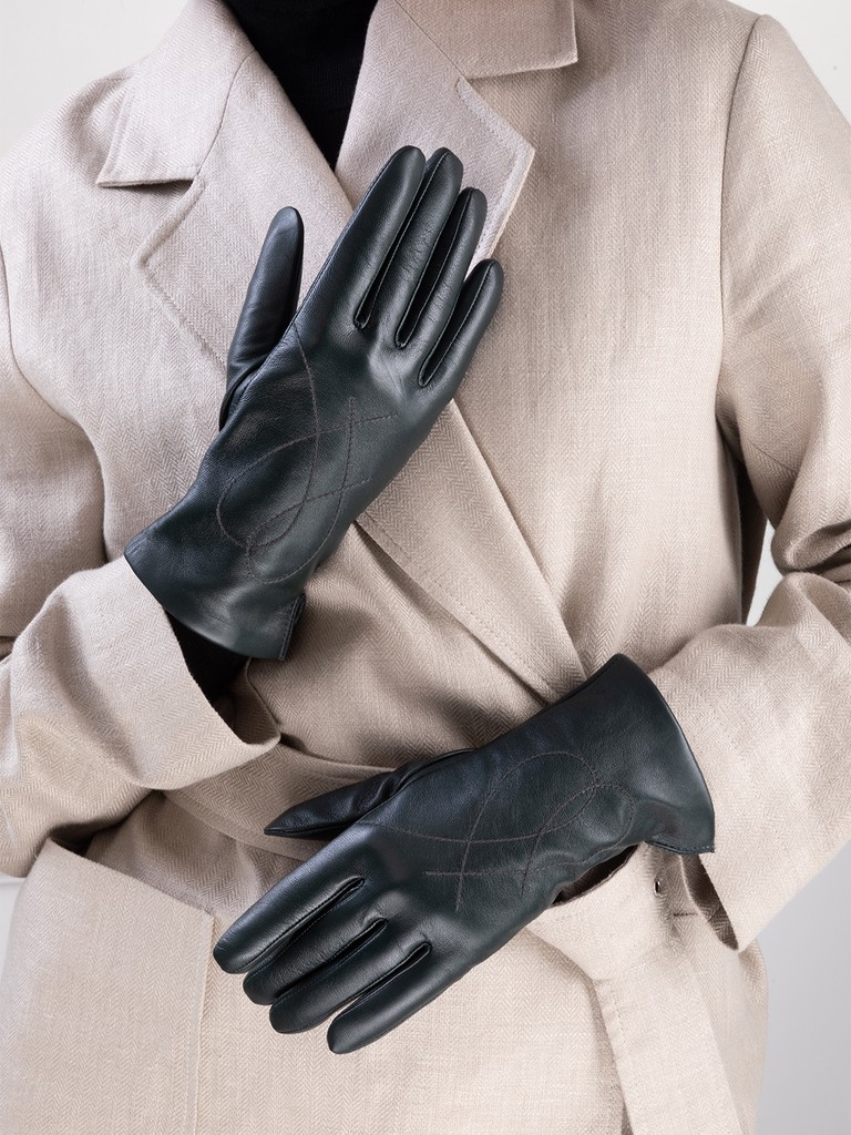 Ст.цена 1890р Перчатки жен п/ш LB-0170-sh d.green