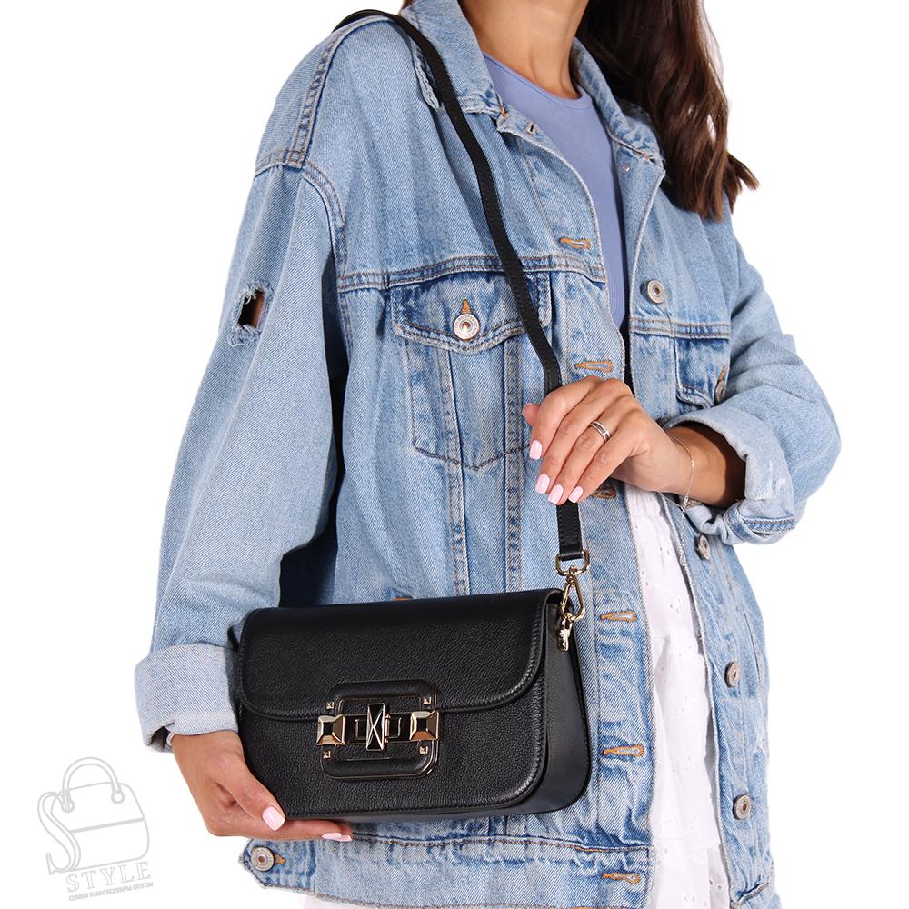 Сумка женская кожаная 6047-1PQ black Polina&Eiterou /30(дефект) в Новосибирске