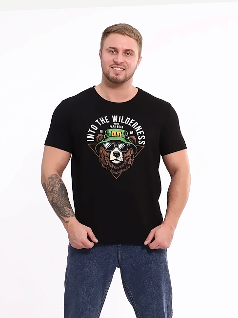 Мужская футболка мод.1963/2 / Черный