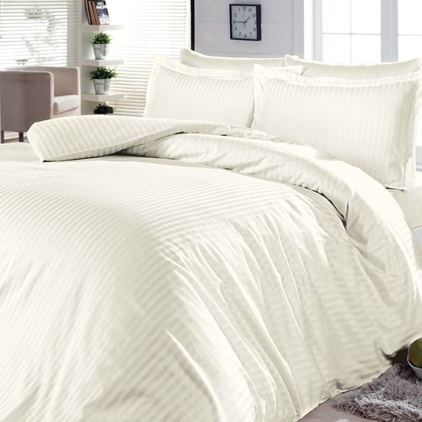 Комплект наволочек из страйп-сатина / Белый полоса 1х1