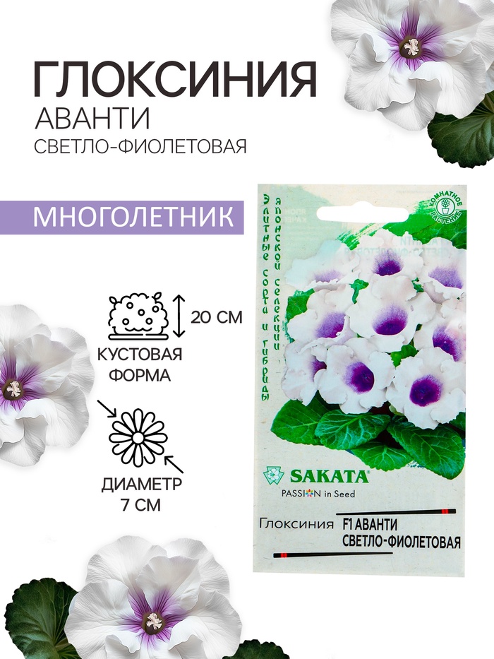 Семена комнатных цветов Глоксиния Аванти