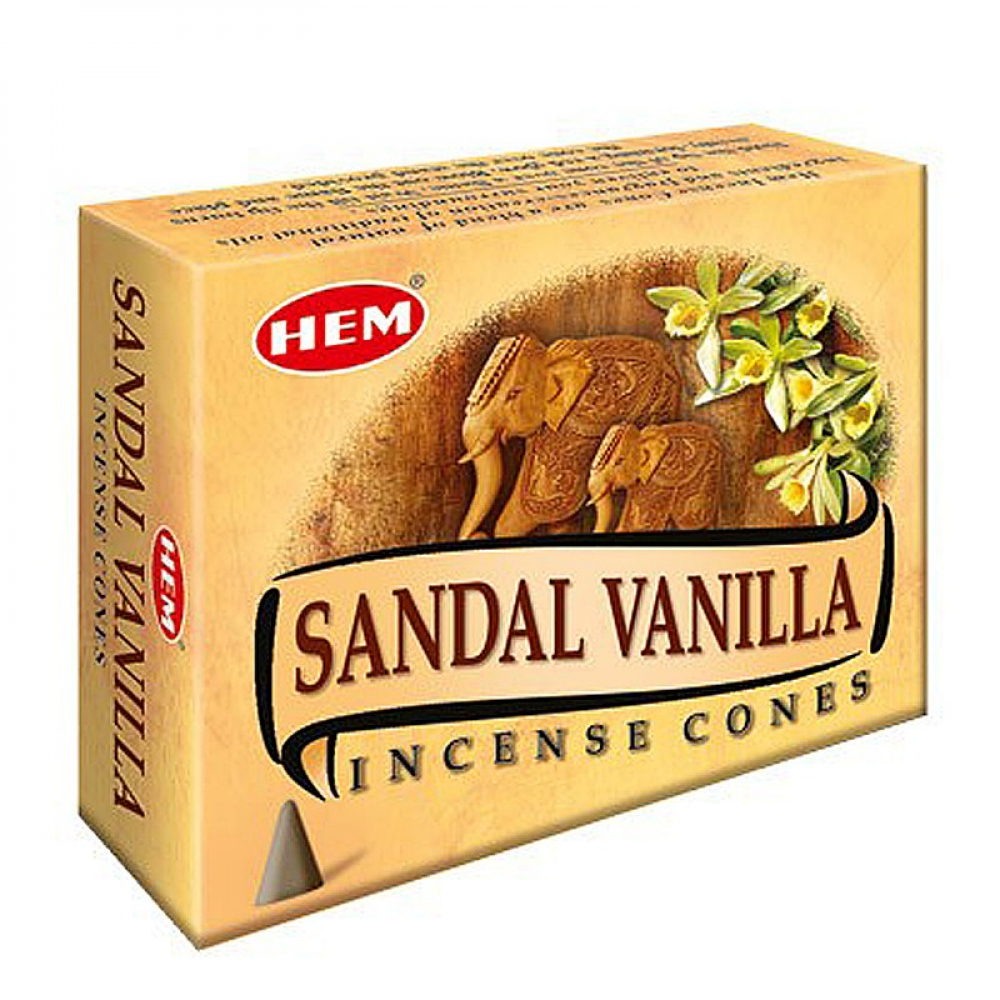 HEM Sanda lVanilla Cones Благовоние конусы Сандал-Ваниль 10шт