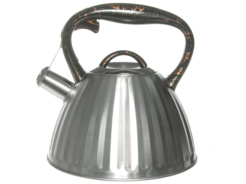 Чайник 3л цвет металлик, ручка темно-коричневая 7761-30RS