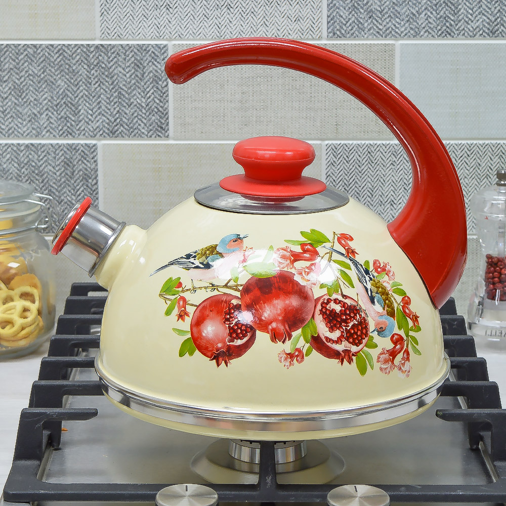 Чайник 2,5л со свистком, консольная ручка, слоновая кость