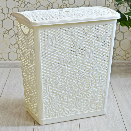 Корзина для белья 35л Fiori, белое облако