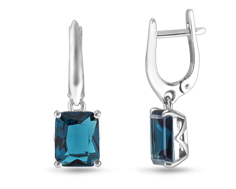 Серьги, лондон топаз кварц, Ю-200М44