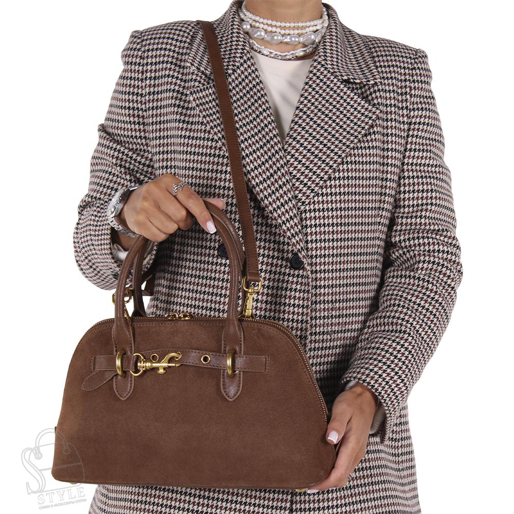 Сумка женская кожаная 6126QAA f.brown Polina&Eiterou