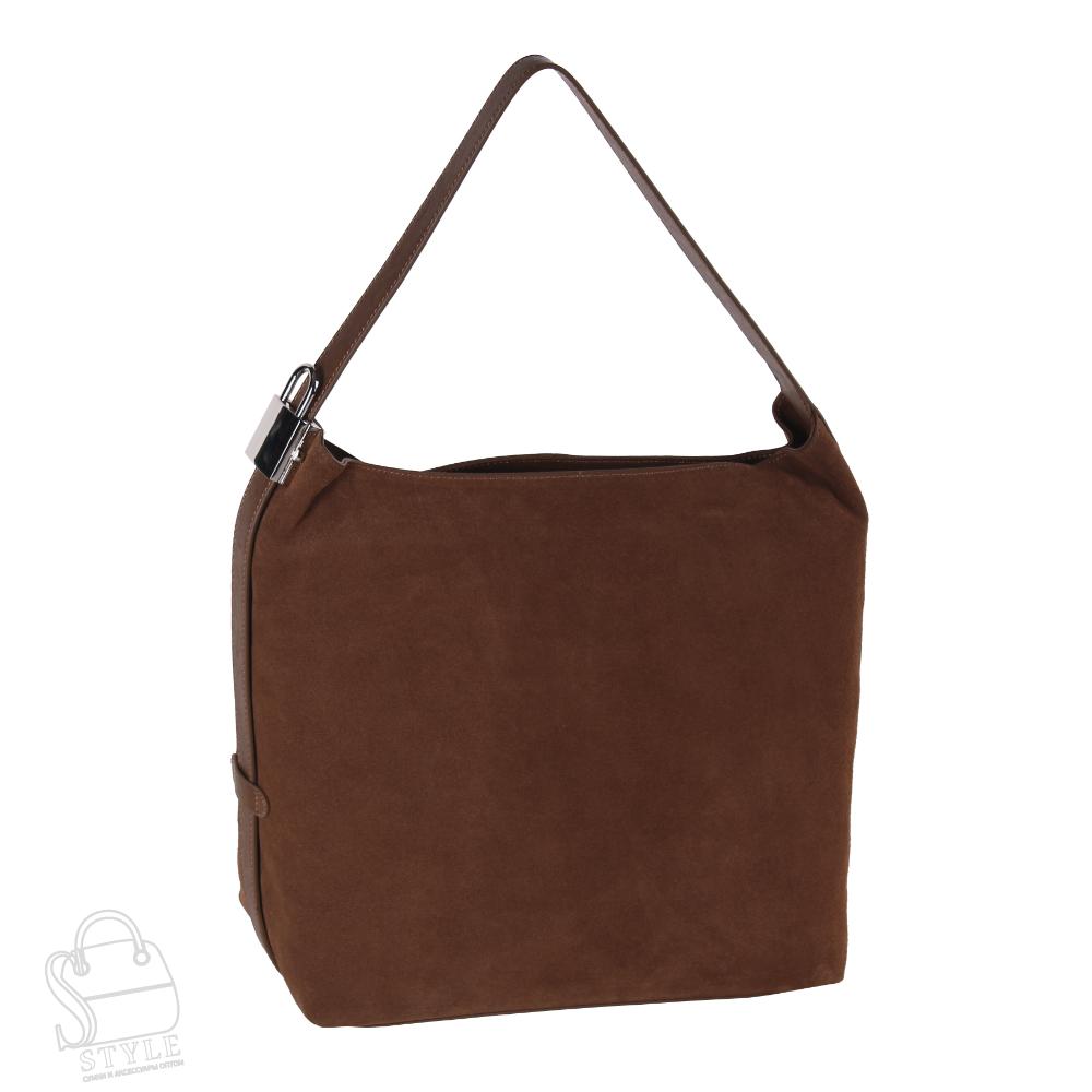 Сумка женская кожаная 3349QAA brown Polina&Eiterou