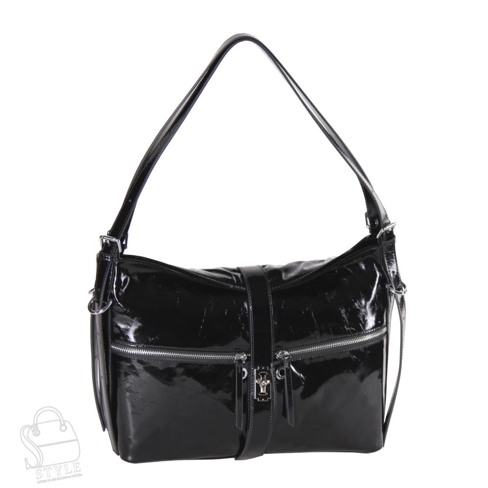 Сумка женская кожаная 3358Q black Polina&Eiterou