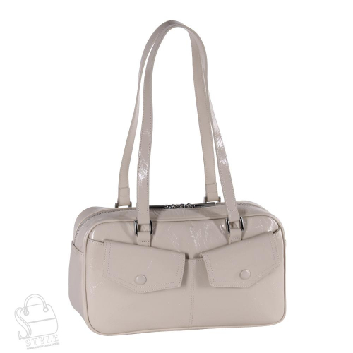 Сумка женская кожаная 2046Y apricot white Polina&Eiterou
