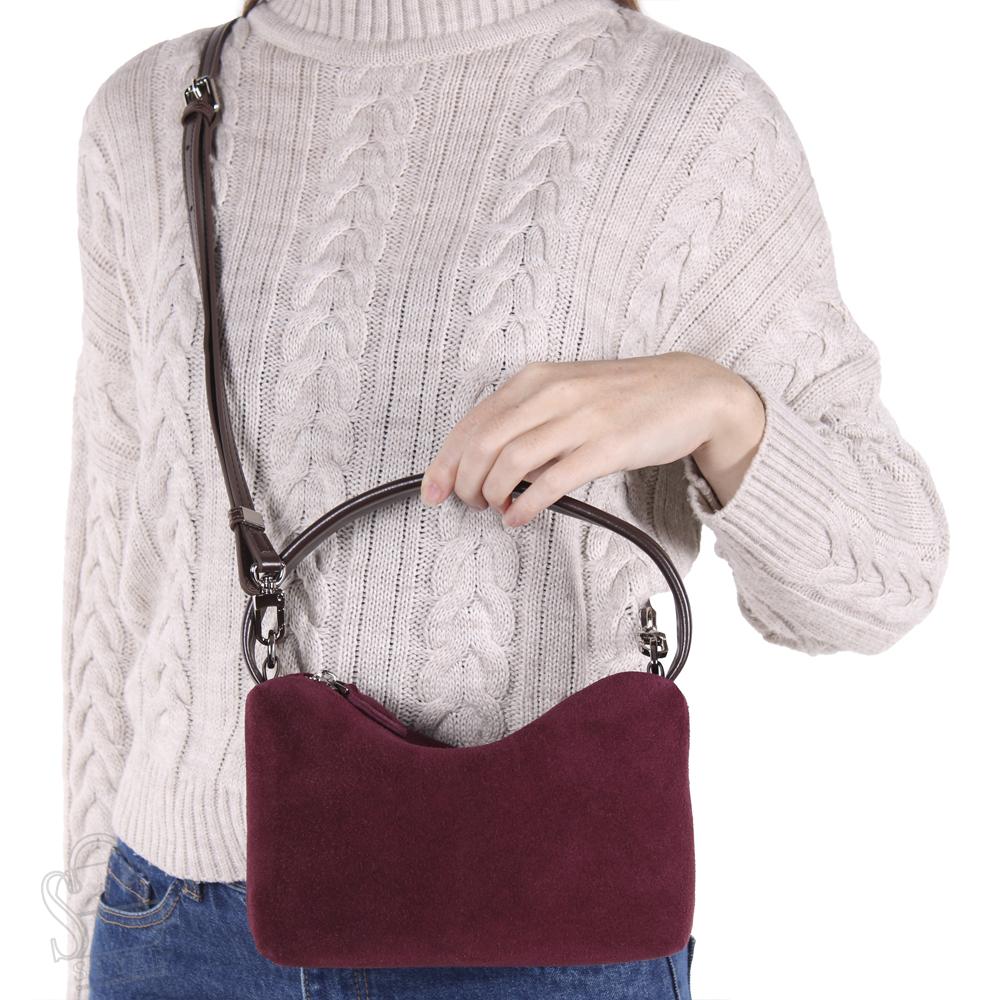 Сумка женская кожаная 990138-1NNAA wine red Natale Navetta