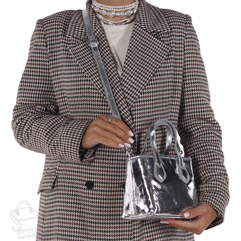 Сумка женская кожаная 3315NN silver Natale Navetta