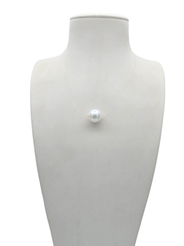 91002699 Колье Роман с камнем (бел-14 мм)