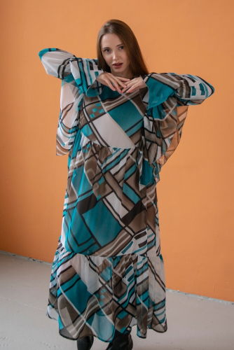Ст.цена 3900р. 332787 RISE Платье LOVE052/03 Бирюзовый, белый