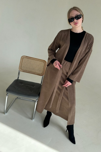 516219 RISE Кардиган WOOL044/04 Коричневый