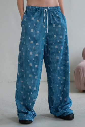 Ст.цена 3270р. 332789 RISE Брюки DENIM048/02 Голубой, белый