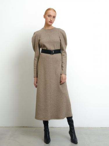 Кофейное трикотажное платье 7542/56301/4649/тк1935