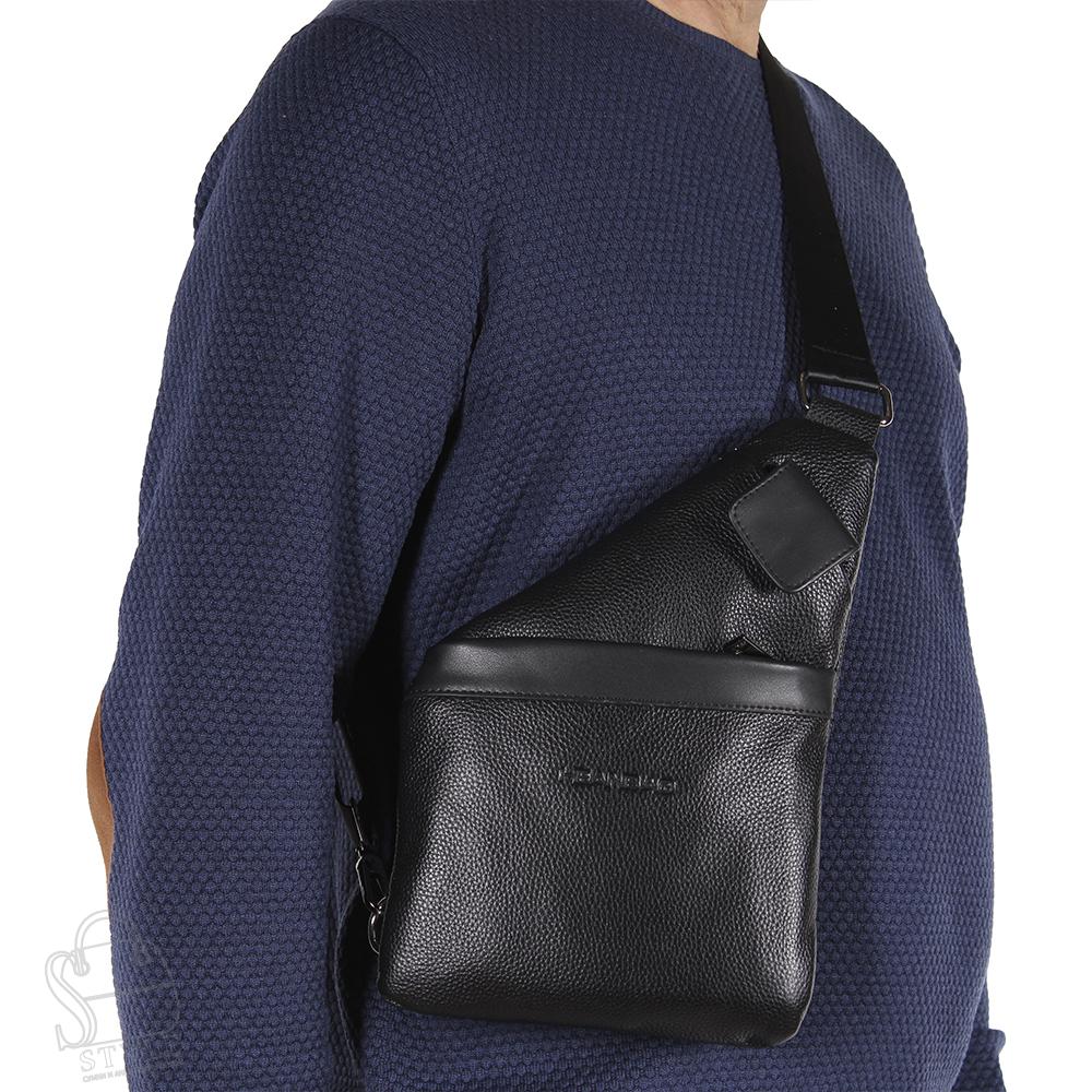 Рюкзак мужской кожаный 66153H black Heanbag в Новосибирске