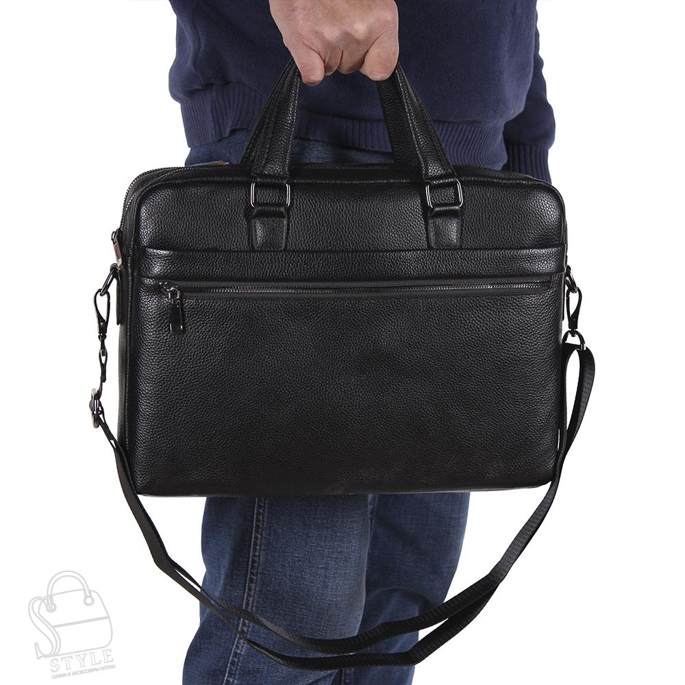 Портфель мужской кожаный 8222-8QH black Heanbag