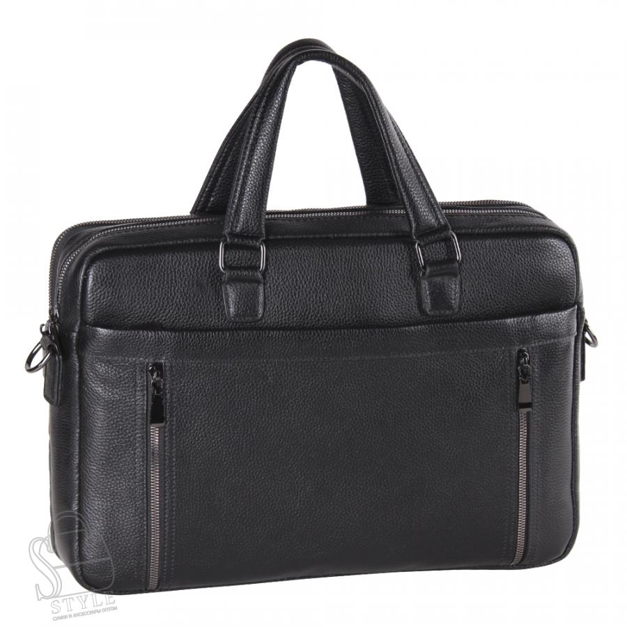 Портфель мужской кожаный 8223-8QH black Heanbag