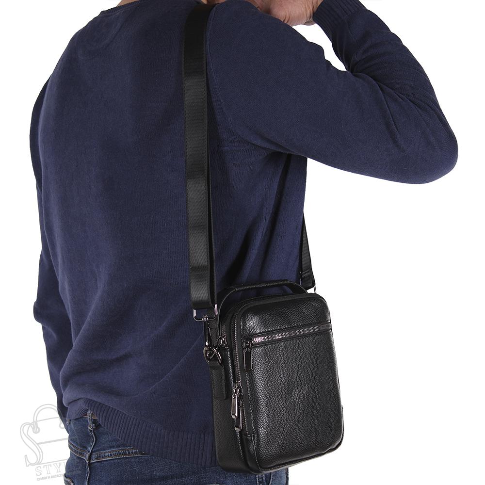 Сумка мужская кожаная 8165-2QH black Heanbag