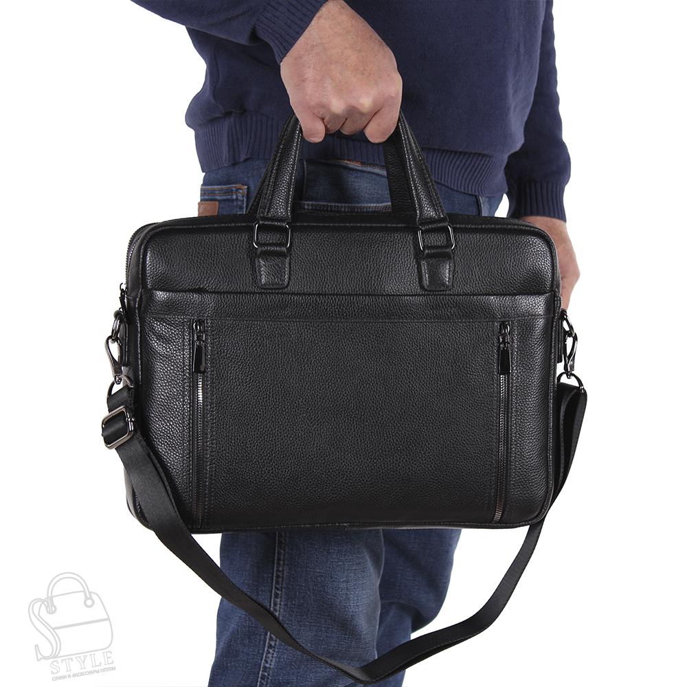 Портфель мужской кожаный 8223-8QH black Heanbag