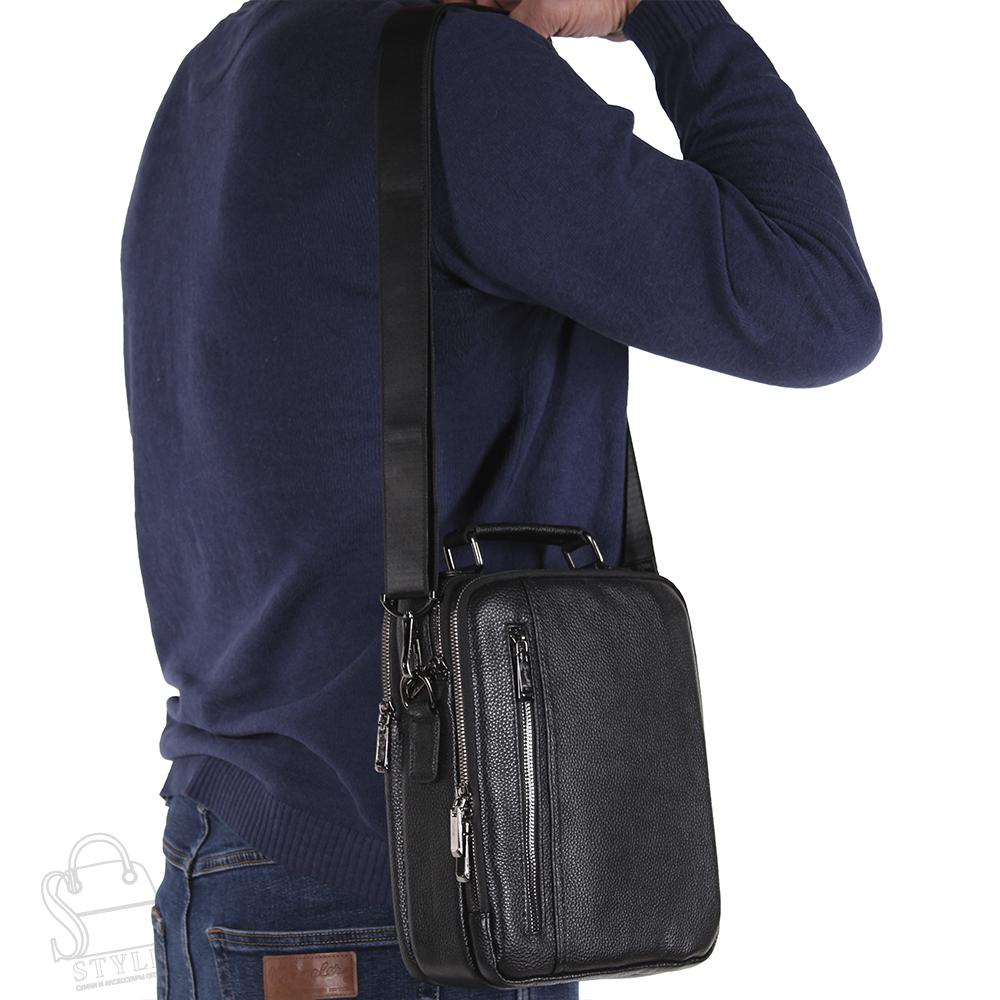 Сумка мужская кожаная 8270-5QH black Heanbag