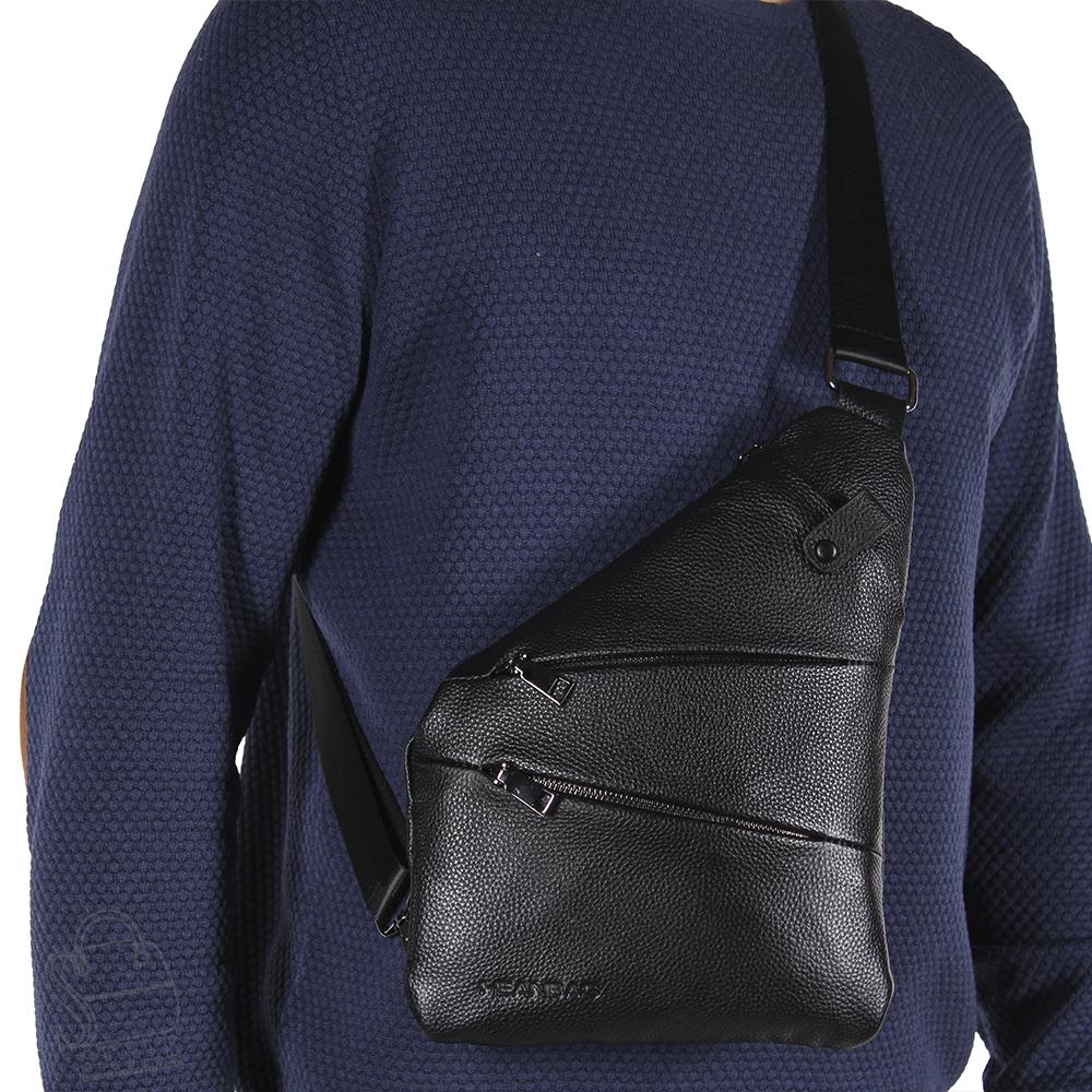 Рюкзак мужской кожаный 858-3H black Heanbag